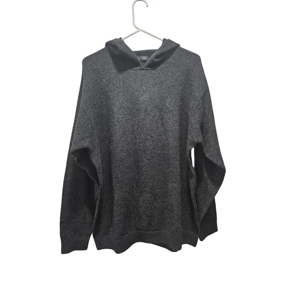 Structure Wool Blend Hoodie Sweater Gray Minimalist Normcore Men's M